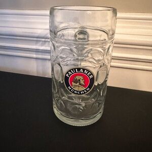 Paulaner Munchen 40oz Clear Beer Drinking Glass Stein